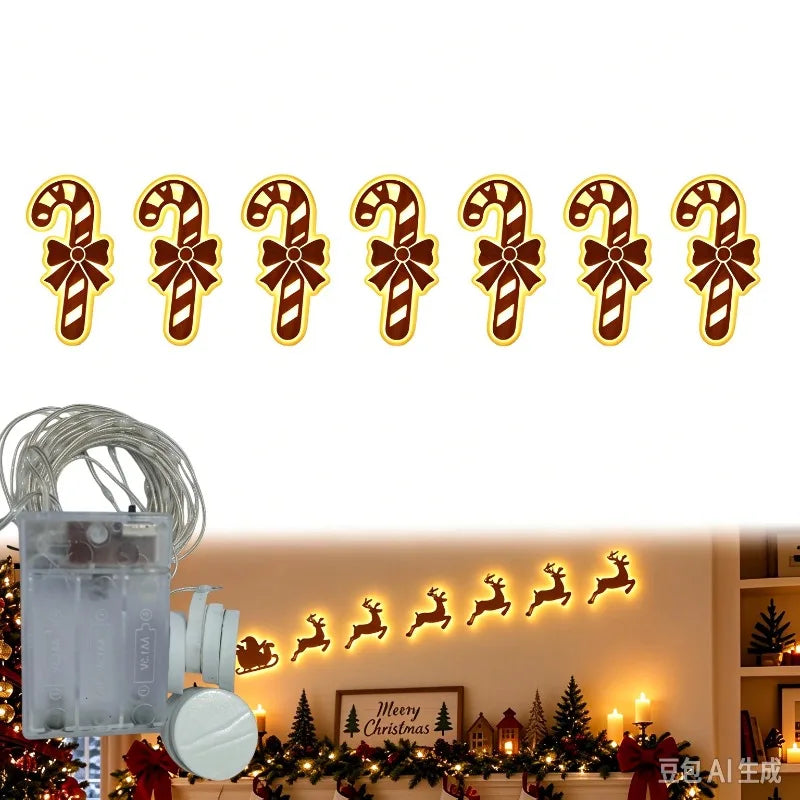 supplier photo (old) – Candy Cane style – glowing Christmas silhouettes