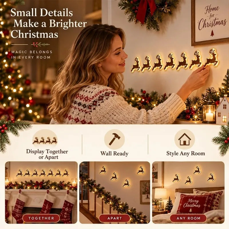 supplier photo (old) – Hanging the reindeer silhouettes on a wall