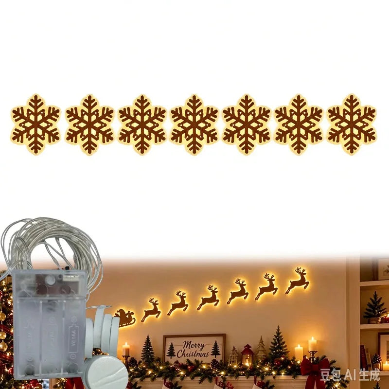 supplier photo (old) – Snowflake style – glowing Christmas silhouettes