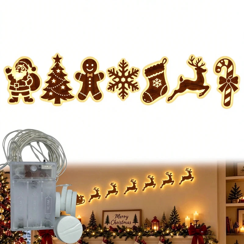 supplier photo (old) – Christmas mix silhouettes with LED light string
