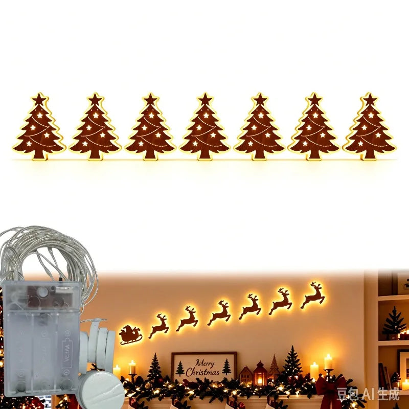 supplier photo (old) – Pine Tree style – glowing Christmas silhouettes