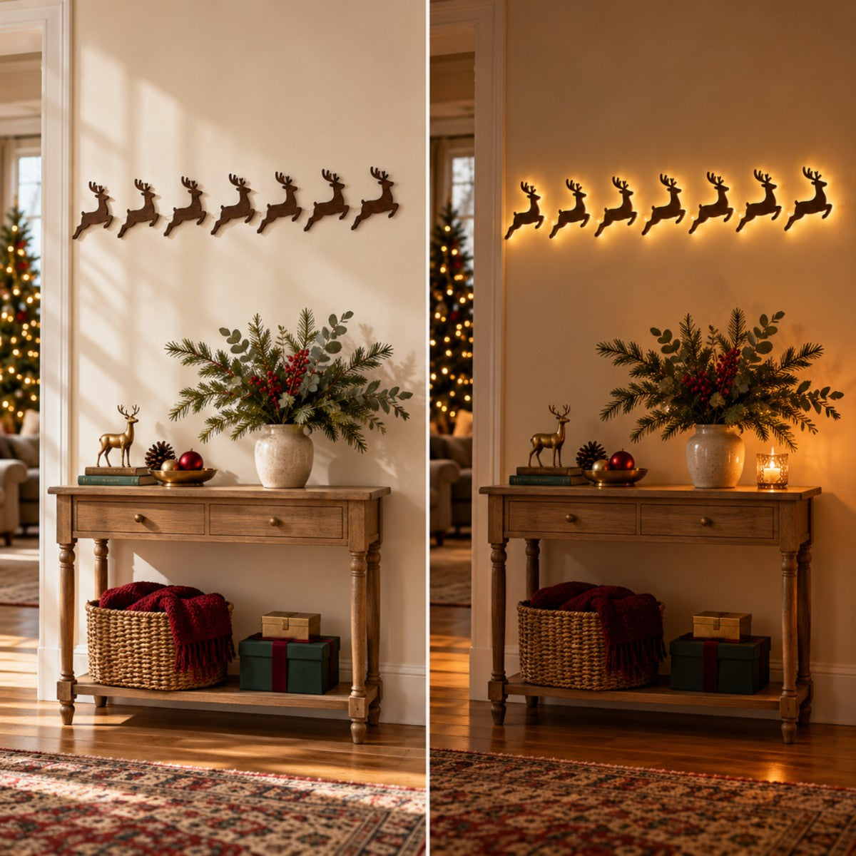 Pretty by day, glowing by night – the same wall in daylight and at night