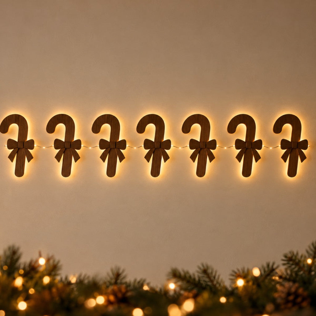 Candy Cane style – glowing Christmas silhouettes