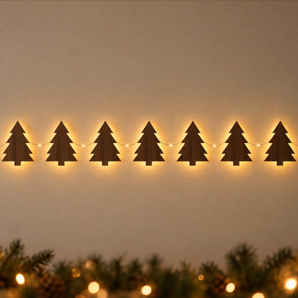 Pine Tree style – glowing Christmas silhouettes